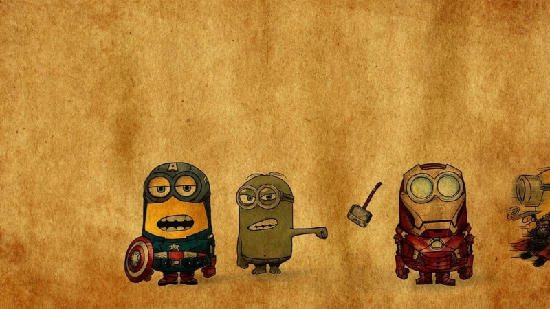 Iron Man, superhero, digital, futuristic, cartoon, Captain America, machinery, Despicable Me, minions, colored background, toy, close-up, space, equipment