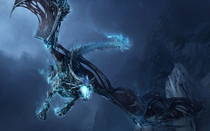 animal wildlife, Sindragosa, black, marine, dragon, nature, no People, 1080P, water, ice, backgrounds, Warcraft, abstract, fantasy, science, animal themes