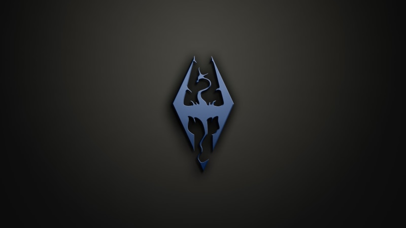 cut out, shape, no people, pattern, The Elder Scrolls V: Skyrim, single object, sign, studio shot, copy space, video games, close-up, black, communication