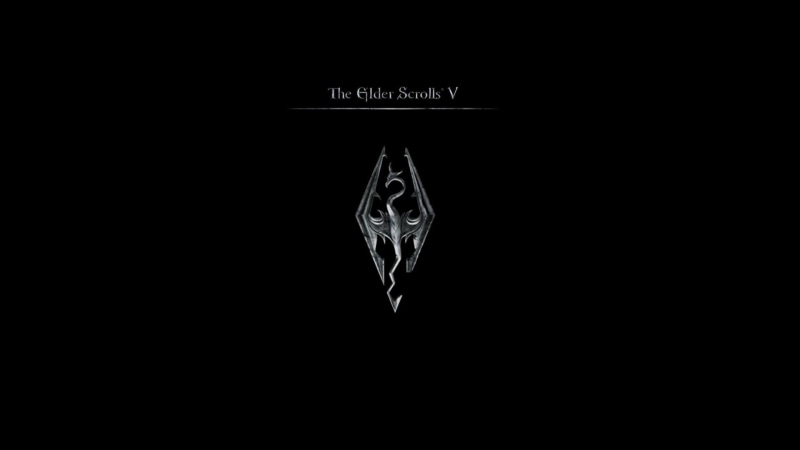 v, the elder scrolls, the elder scrolls v, 1920x1080, logo, white, black, 1080P, games, skyrim, scrolls, elder