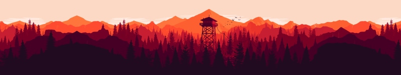 artwork, ultra-wide, forest, Firewatch, mountains, 5K, tower, video games, trees
