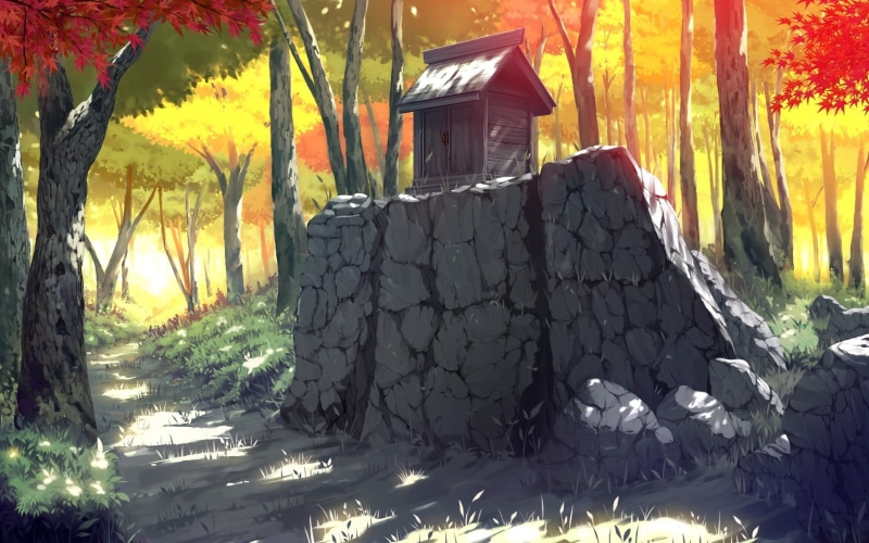 autumn, residential Building, cabin, built structure, beauty In Nature, drawing, top, growth, anime, tranquil Scene, snow, yellow, season, artwork