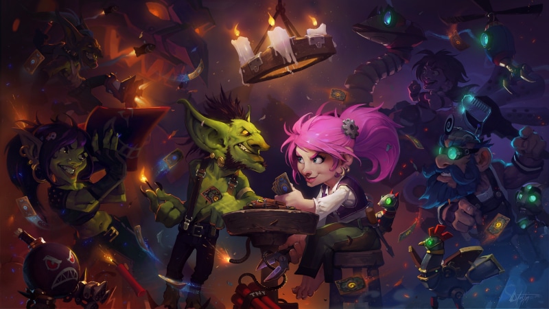 young adult, females, pink, nature, artwork, Warcraft, glowing, front view, indoors, digital art, 8K, young women, girl, goblin, leisure activity, lighting equipment
