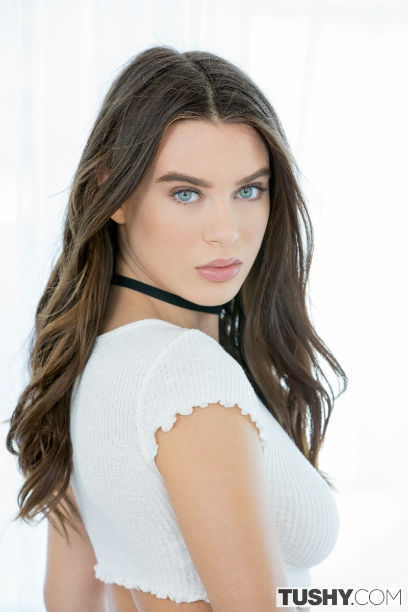 portrait display, women, 2K, blue eyes, model, Lana Rhoades