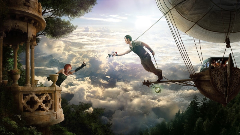 real people, outdoors, love, leisure activity, adventure, airships, women, motion, air, rope, travel, people, nature, rose, two people, men