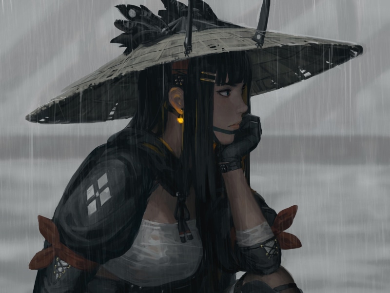 GUWEIZ, artwork, samurai, 2K, Z.W. Gu, fantasy girl, warrior, drawing