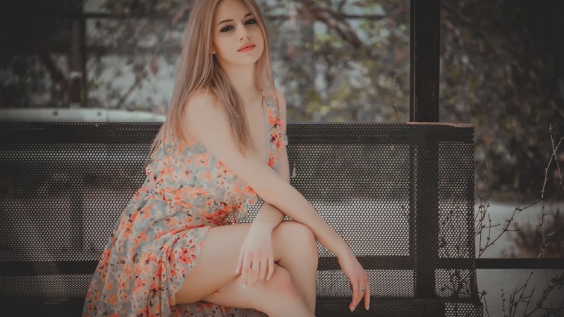 dress, women outdoors, portrait, young women, fashion, looking, thick, one person, leisure activity, orange, s, three quarter length, focus on foreground