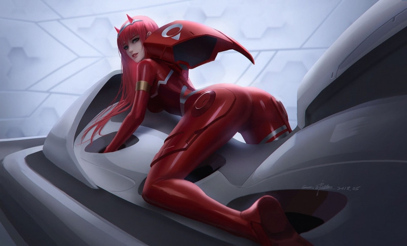 human representation, robot, red, creativity, anime, reflection, motor vehicle, car, chrome, close-up, Darling in the FranXX, mode of transportation, land vehicle