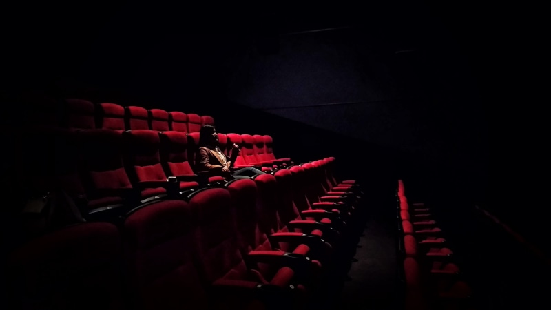 film industry, movie theater, stage, person, red, people, seat, in a row, arts culture and entertainment, adult, 4K, film, chair, movie, large group of objects