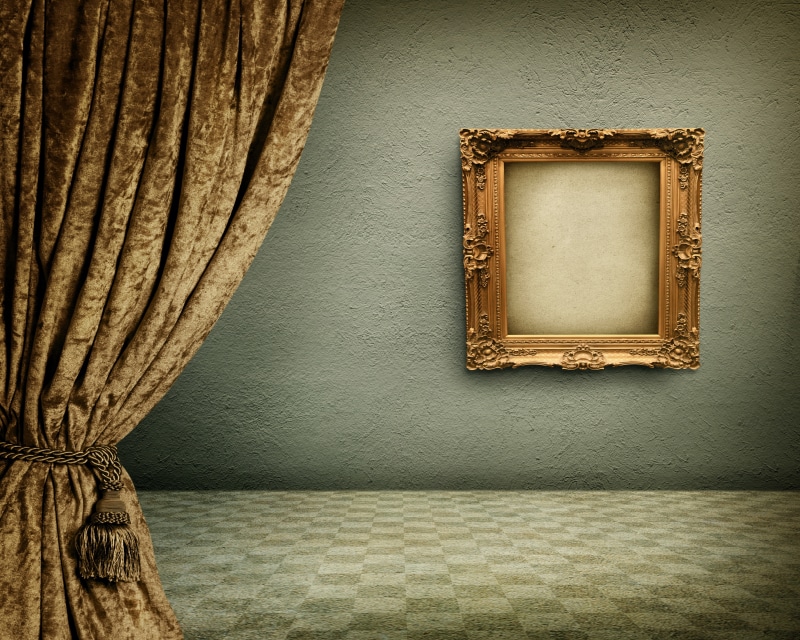 nature, art and craft, architecture, day, craft, curtain, brown, wall, antique, interior, absence, picture frame, frame, luxury, no people, old, gold colored