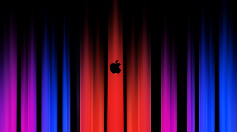 theatrical performance, 5K, Mac, spotlight, stage theater, Dark, anticipation, imac, full frame, fomef, Apple, Logo, stage, backgrounds, color, absence