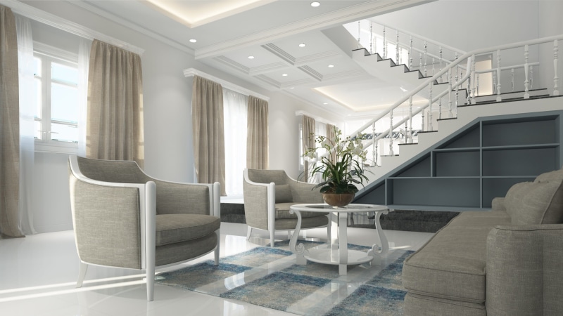 home showcase interior, luxury, living room, home, neoclassical, design, classic, chair, brown, piece, seat, curtains, coffee table, built structure, 2K