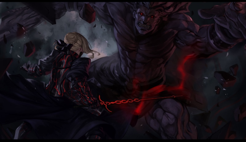Fate/Stay Night, peperon, Fate Series, fate/stay night: heavens feel, Saber Alter, Berserker (Fate/Stay Night), anime girls, anime, 2K