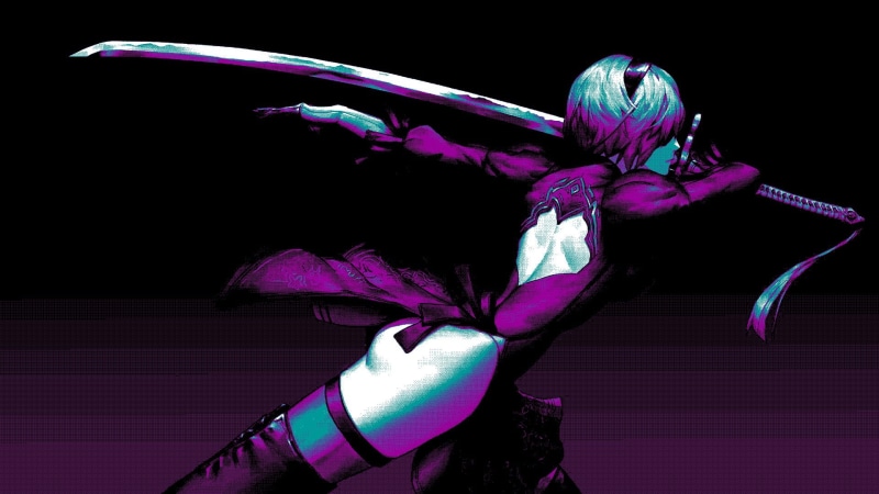 beauty in nature, flower head, vaporwave, pink color, no people, indoors, vulnerability, close-up, purple, anime, freshness, 2B (Nier: Automata), nature