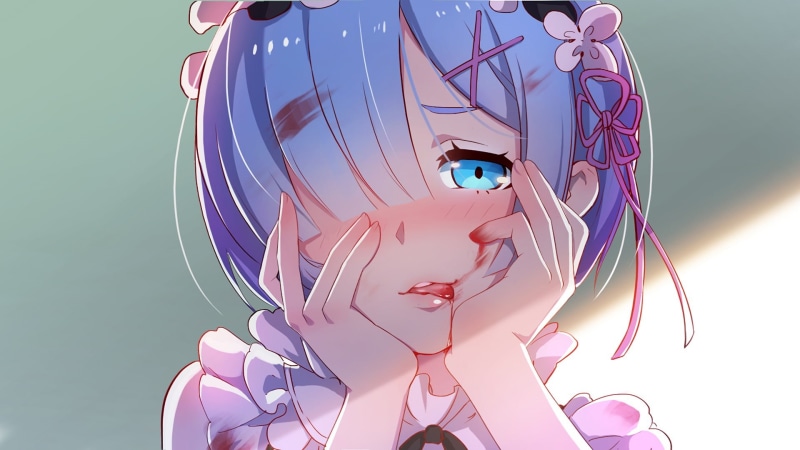 Rem (Re: Zero), pink color, no people, art and craft, arts culture and entertainment, studio shot, haired, blue, robot, 1080P, multi colored, digital composite