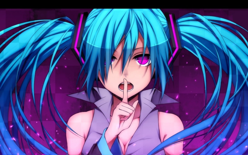 close-up, blue, character, representation, illustration, anime, haired, purple, multi colored, beautiful woman, fashion, young adult, Vocaloid, human representation