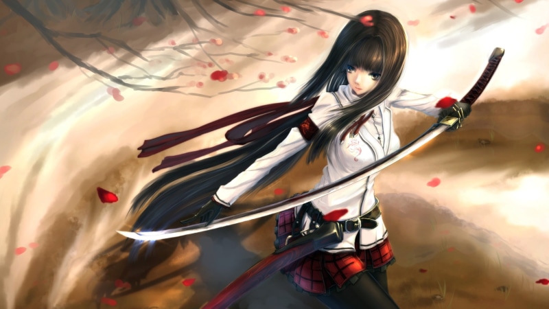 standing, real people, anime, one person, holding, skill, hair, adult, hairstyle, black, original characters, anime girls, sword, lifestyles, women, long hair