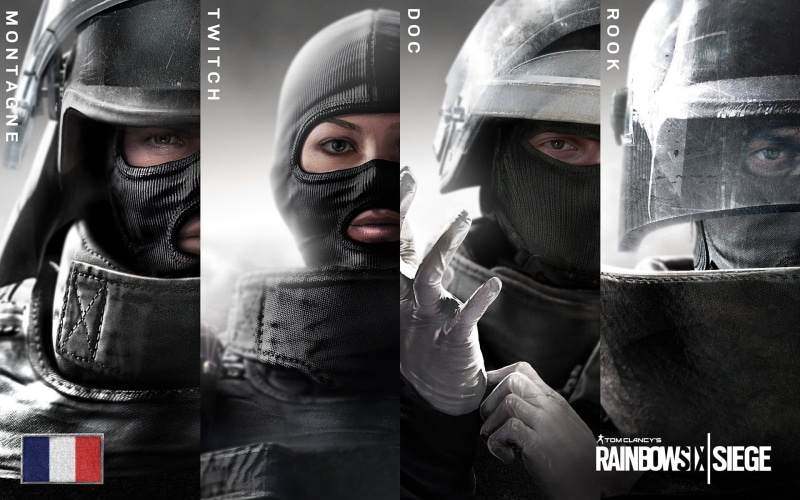 Rainbow Six: Siege, protection, human face, protective workwear, s, headshot, video games, rainbow, helmet, headwear, artwork, collage, clothing