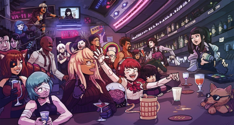 1080P, va-11 hall-a, Dana Zane, video game art, VA-11 Hall-A: Cyberpunk Bartender Action, Julianne Stingray, Dorothy Haze, cyberpunk