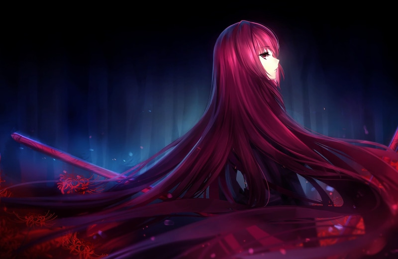 abstract, anime girls, close-up, red, nature, creativity, Lancer (Fate/Grand Order), Fate/Grand Order, dark, Fate Series, fashion, motion, long exposure