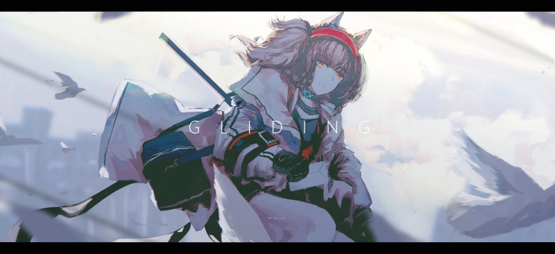 neko ears, animal ears, digital art, 2K, anime, fox girl, artwork, long hair, portrait, blonde, cat girl, ponytail, Fox ears, brunette, anime girls, Arknights