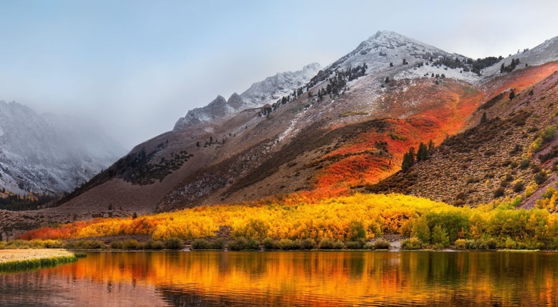 beauty in nature, lake, apple, no people, red, Reflection, sierra, tranquil scene, nature, Mountain, orange color, autumn collection, outdoors, scenics - nature