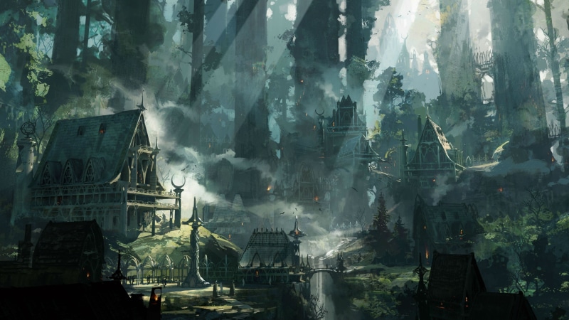 mystery, pollution, industry, trees, forest, inside, village, smoke - physical structure, fuel and power generation, fantasy, halloween, spooky, 4K, day