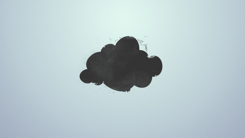 clear sky, water, one person, illustration, copy space, sky, blue, black, 1080P, silhouette, leisure activity, clouds, digital art, minimalism, simple background