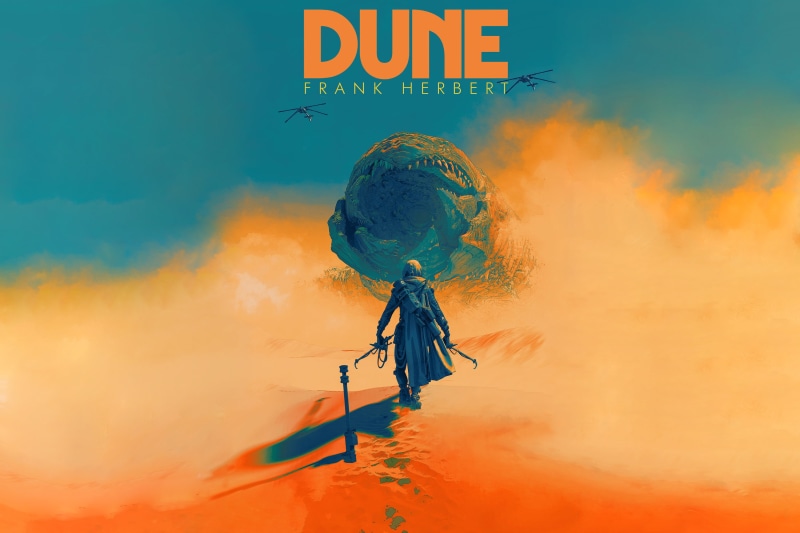 digital art, science fiction, 2K, desert, artwork, Dune (series), Pascal Blanche, poster, giant, Dune (movie)
