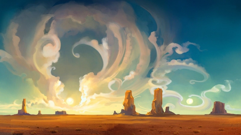 formations, canyon, sky, sunset, horizon, art and craft, sandstone, rock - Object, sunrise - Dawn, navajo, environment, digital composite, hill
