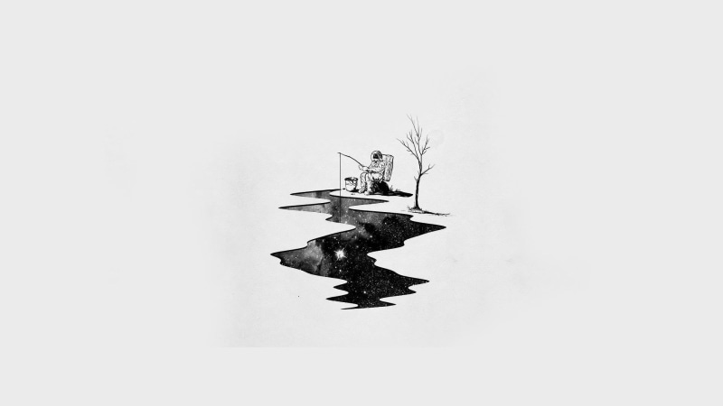 fishing rod, bare, isolated, simple background, digital art, drawing - Art Product, artwork, history, white color, fishing, trees, warm clothing, leisure activity
