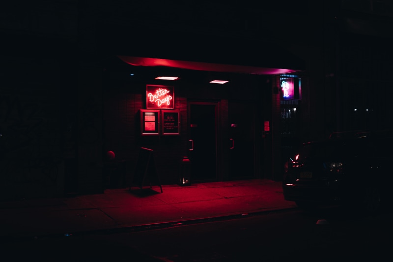 car, turned, neon light, red, absence, better day, 5K, sign, neon, lighting equipment, arts culture and entertainment, motor vehicle, stage, no people