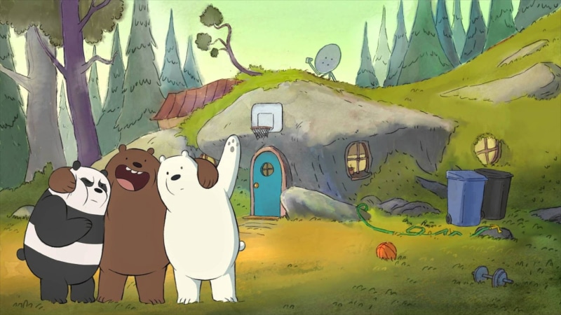 mural, nature, wall - building feature, We Bare Bears, day, wall, cartoon, communication, men, art and craft, people, outdoors, creativity, architecture