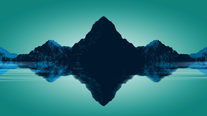 art, mountain, mountains, blue, low poly, low poly art, artwork, digital art, angle, lowpoly, landscape, reflection, 4K, graphics