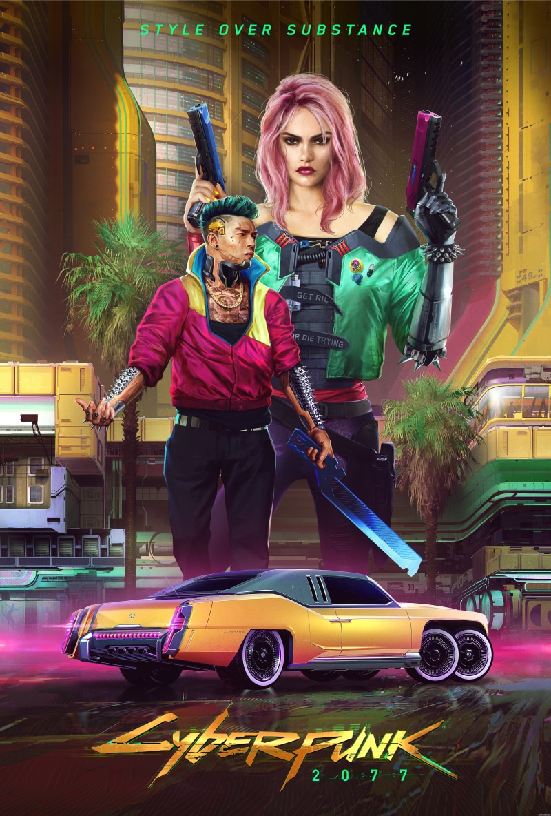 digital art, video games, CD Projekt RED, 5K, car, Cyberpunk 2077, gun, cyberpunk