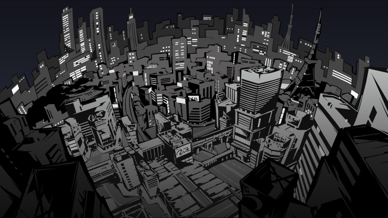 office building exterior, building, skyscraper, travel destinations, video games, Persona 5, building exterior, nature, night, Persona series, architecture
