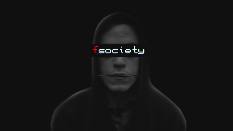 TV, one person, sign, studio shot, close-up, Elliot (Mr. Robot), portrait, looking at camera, dark, simple background, indoors, mystery, black background
