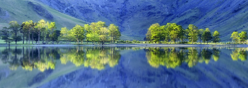 body of water, reflection, landscape, nature, 4K, body, Lake District, scots pine, beside, lake, beauty In Nature, tree, green, daytime, outdoors, water
