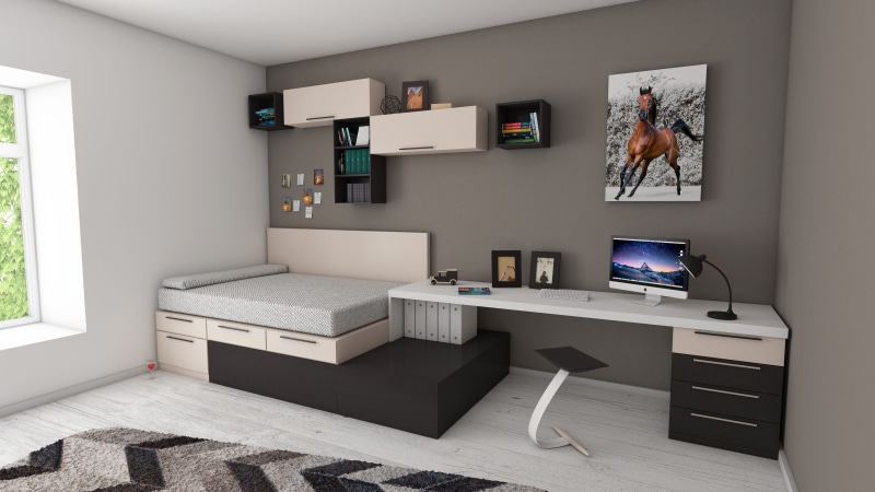 light, black, living room, furniture, technology, computer equipment, book shelves, apartment, electric lamp, beside, domestic life, furnitures, design