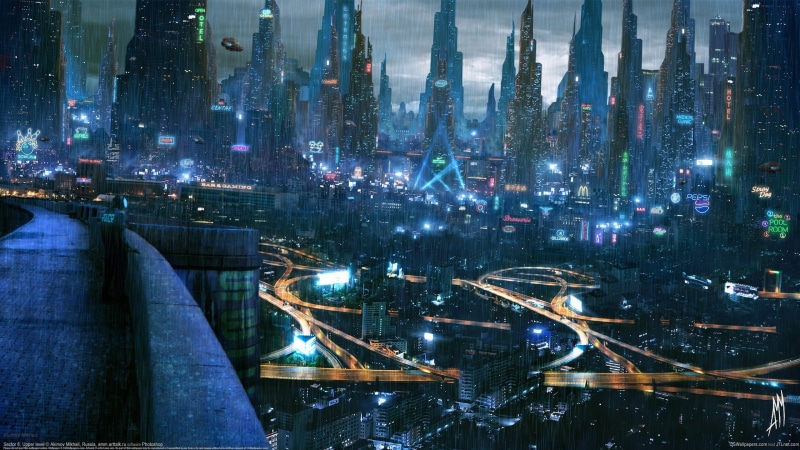 office building exterior, nature, landscape, futuristic city, artwork, architecture, night, black, no people, cityscape, 2K, modern, buildings, building exterior