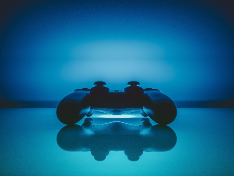 playstation, strategy, controller, two objects, dualshock, symmetry, entertainment, contemplation, studio shot, 4K, close-up, pad, copy space, gamepad