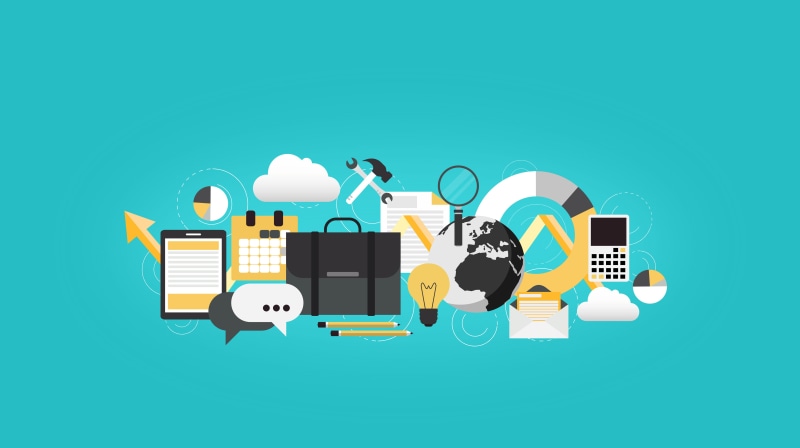 outsourcing, set, marketing, word, problem, horizontal, group, touch, chart, team, success, business consulting, technical, interplay, blue background