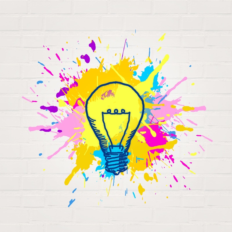 creative, communication, blue, illumination, girl, intelligence, dynamic, splattered, brain, spectrum, turbine, object, messy, illustration, art and craft