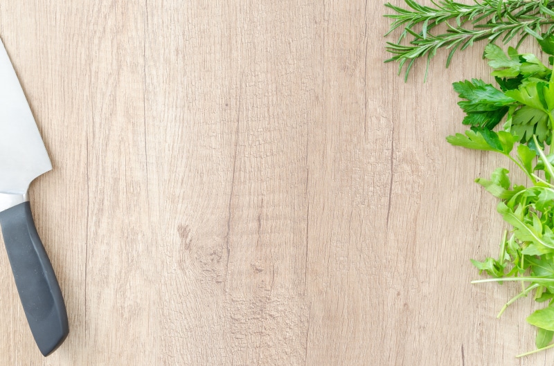 vegetable, restaurant, utensil, still life, menu, close-up, space, organic, freshness, wood, backgrounds, basil, top, vegetarian, copy space, no people