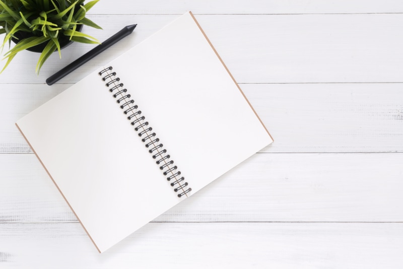 workspace, office, diary, plant, home, paper, wooden, still life, page, white, flatlay, book, black, note pad, document, notepad, pen, composition, from above