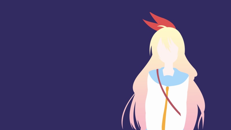 hair ornament, rear view, human body part, anime girls, anime, unrecognizable person, colored background, representation, holding, Nisekoi, blue, school uniform