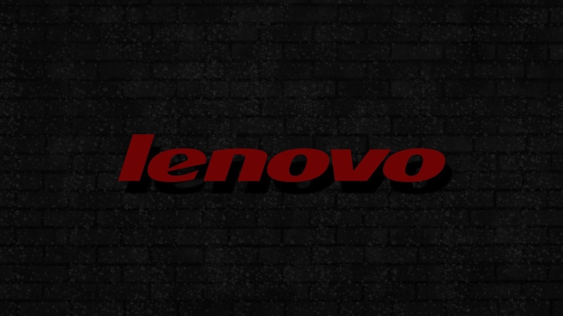 brick wall, 1080P, bubbles, background, lenovo, gray wall, logo, red lettering