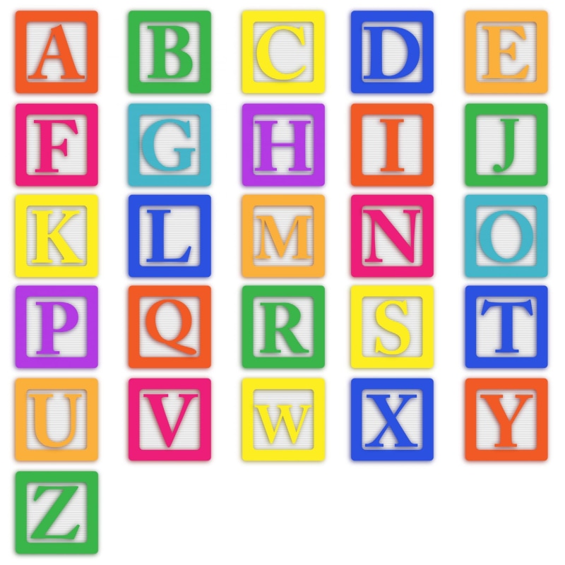 English, capital letter, alphabet, image, learning, art, preschool, colorful, toy block, school, learn, wooden, no people, text, square, toy, western script