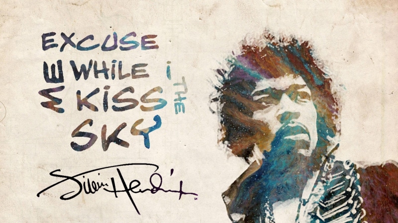 2K, Jimi Hendrix, full frame, paper, emotion, communication, art, art and craft, western script, paint, day, jimi, multi colored, quotation, close-up