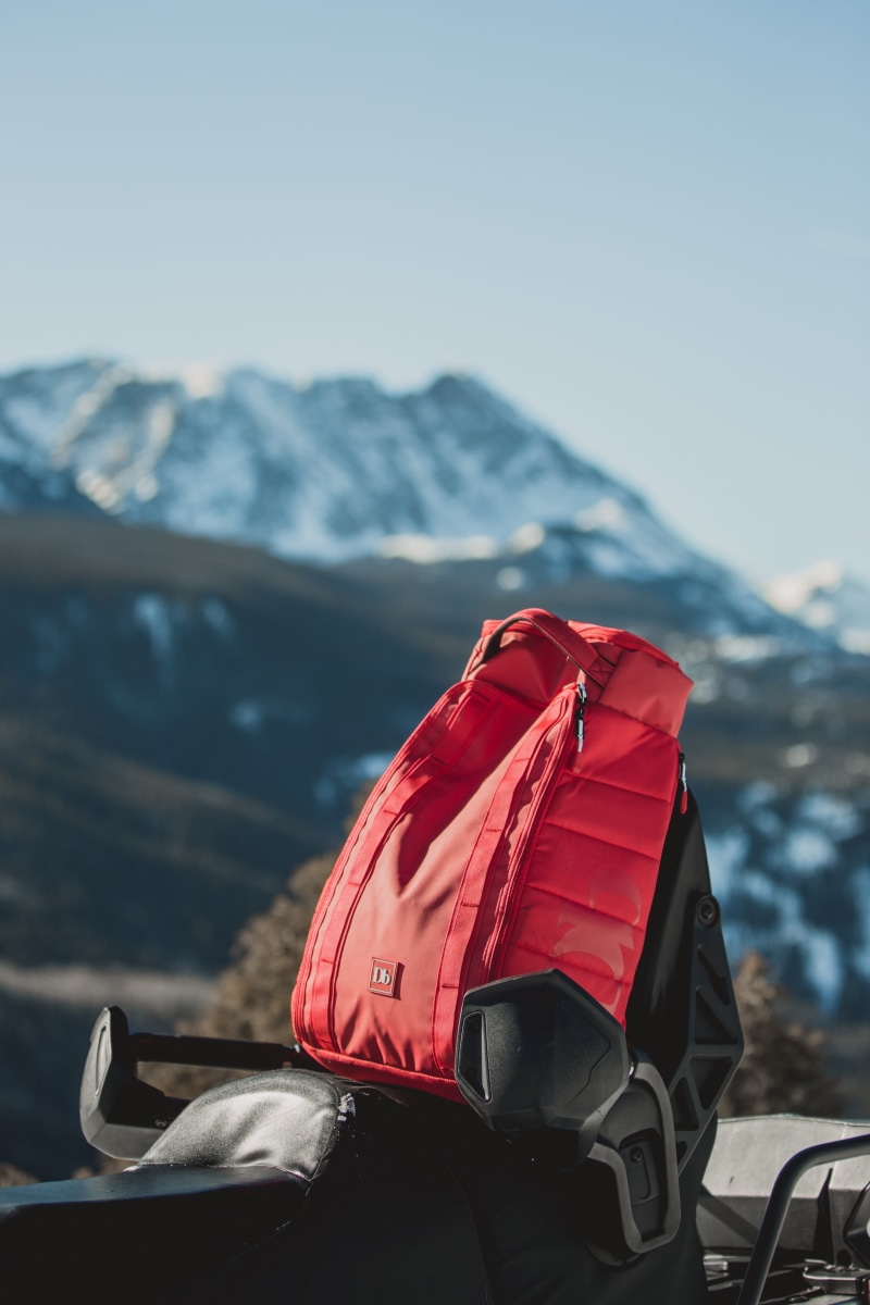 one person, winter, outdoor, adventure, ice, backpack, outdoors, sky, mountains, chair, cold temperature, focus on foreground, mountain peak, nature, jacket